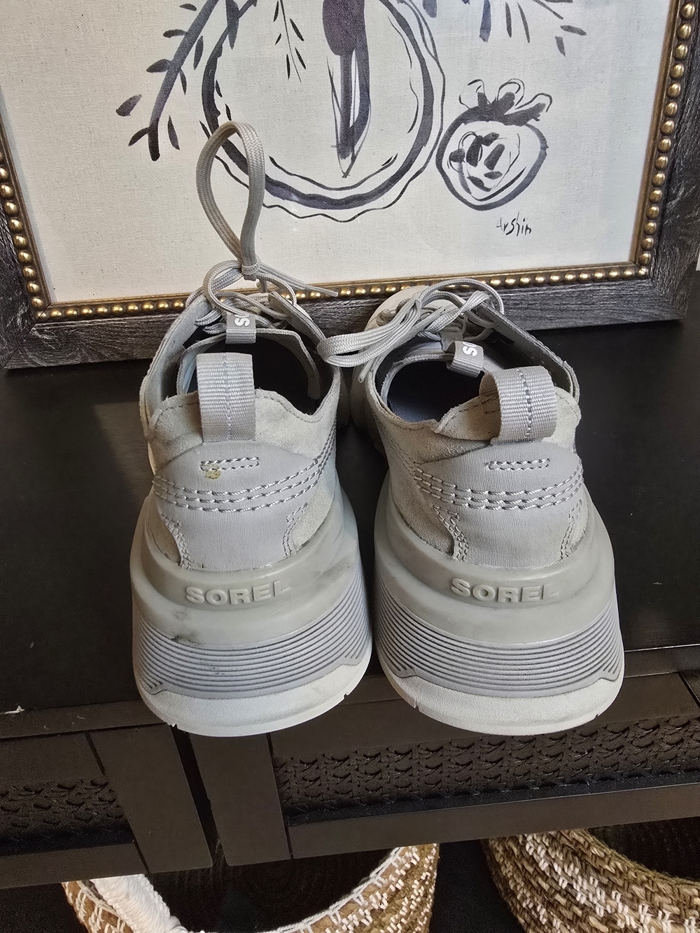 Sorel Kinetic Rush Ripstop Fabric Sneakers in Dove Grey Women's 9 - Picture 6 of 11